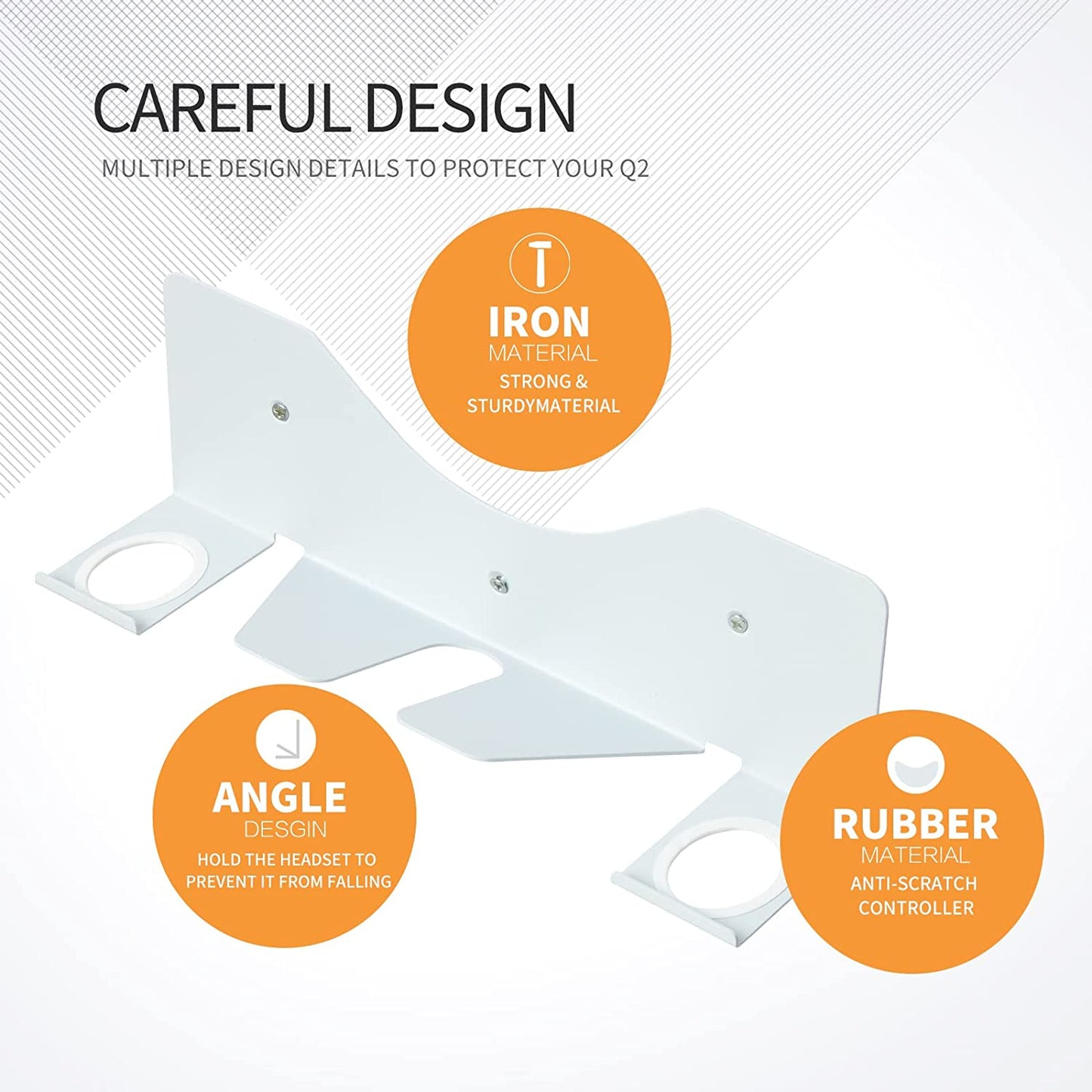 Oculus Quest 2 Wall Mount, VR Headset and Controllers Wall Mount, VR Wall Mount Compatible with Oculus Quest 2, Quest 1, Valve Index, Rift S, HP Reverb G2, Vive Pro, HTC Vive, Playstation VR - White