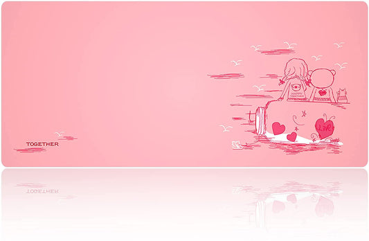 Mouse Pad Pink, Large Pink Mouse Pad Gaming, Home Office Accessories Pink - 35.5 x 15.75 inches