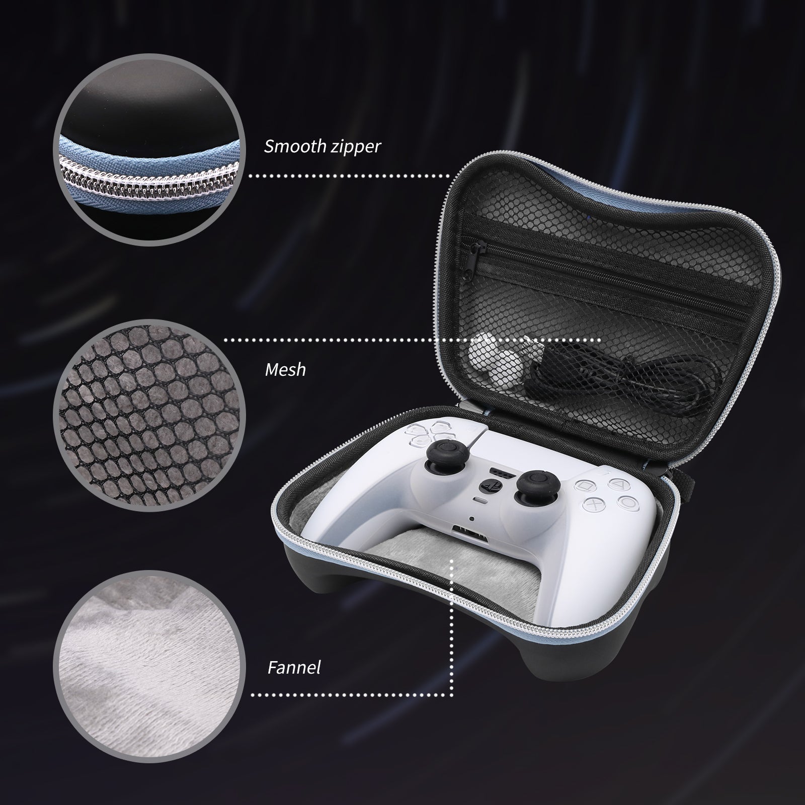 PS5 Controller Travel Case, Travel Accessories Kit Compatible with Playstation PS5 Dual Sense Wireless Controller - ECHZOVE