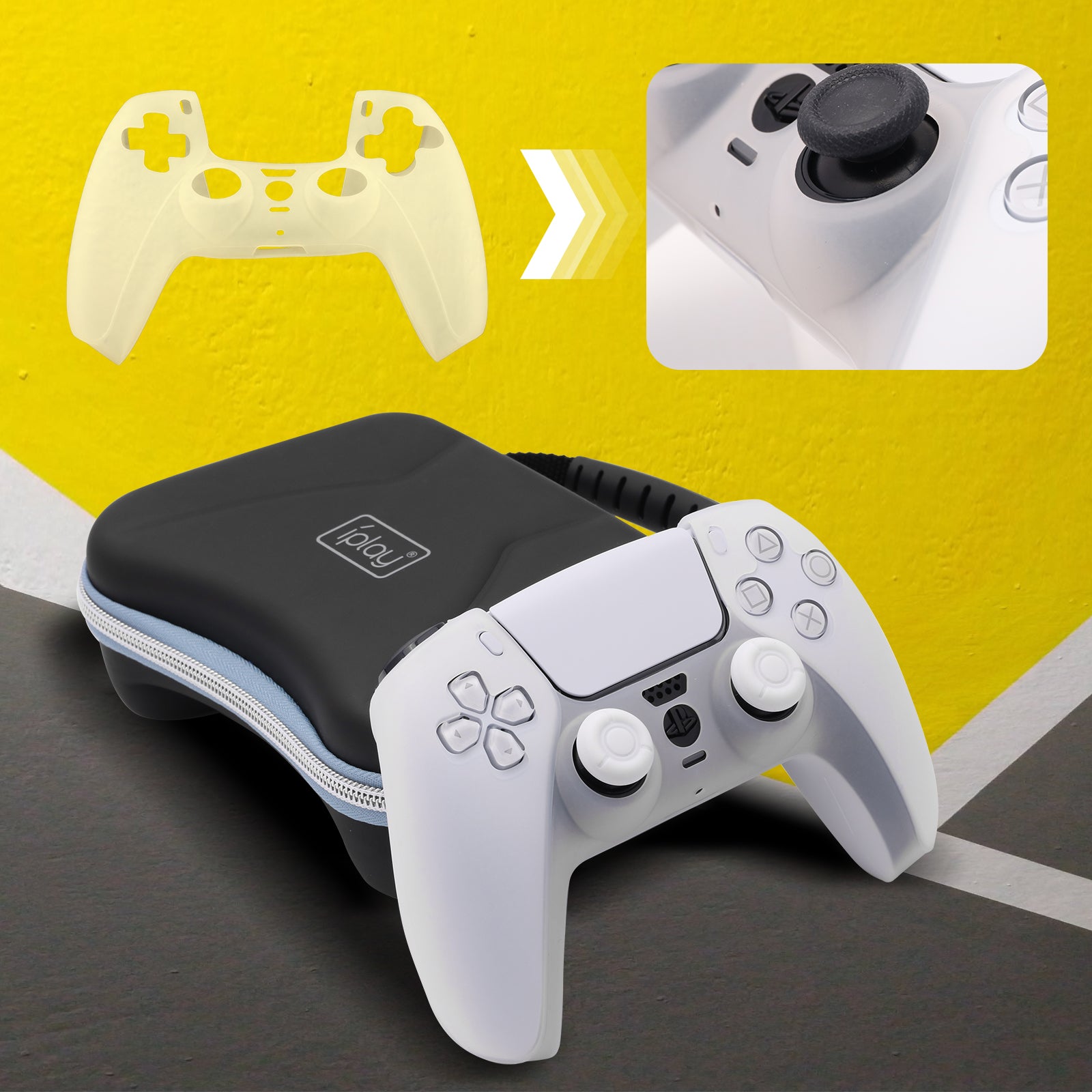 PS5 Controller Travel Case, Travel Accessories Kit Compatible with Playstation PS5 Dual Sense Wireless Controller - ECHZOVE