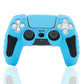 ECHZOVE PS5 Controller Cover Case, Anti-Slip Silicone Cover Skin for PS5 Controller with Thumb Grip Caps, Joystick Protectors and Cover Wrap Sticker