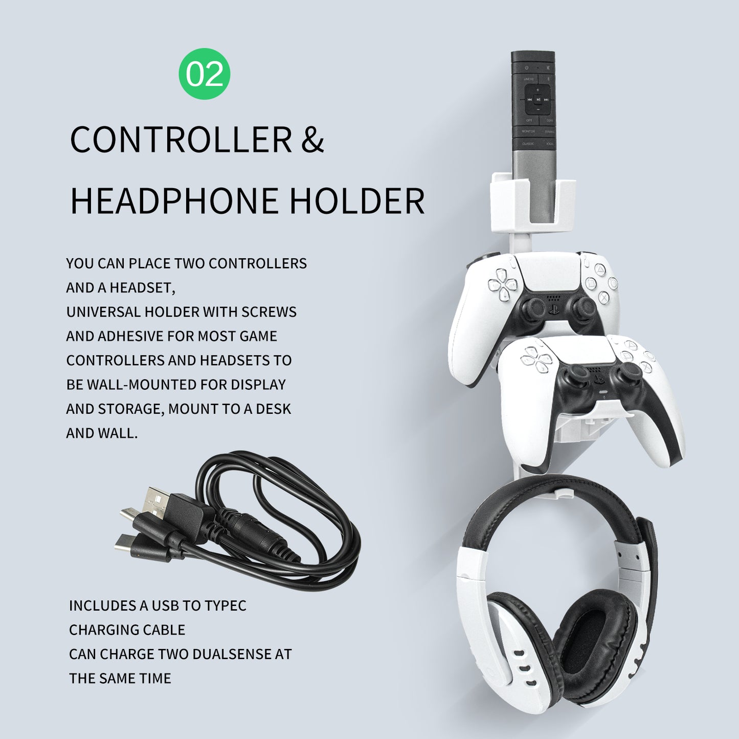 ps5 wall mount kit with controller mount