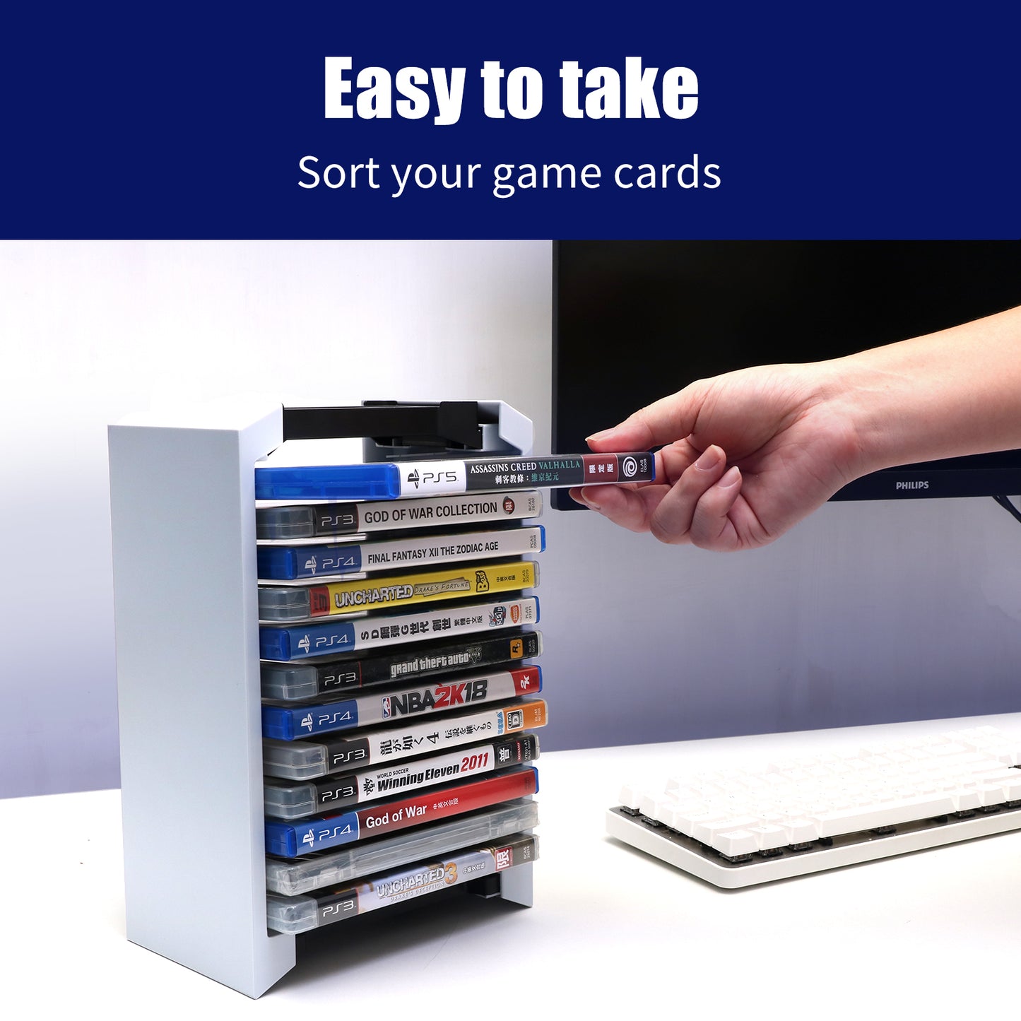 Video Game Tower, Storage Tower Holder Stand for PS5 PS4, XBox One Game Card Box Holder Vertical Stand - 12 PCS