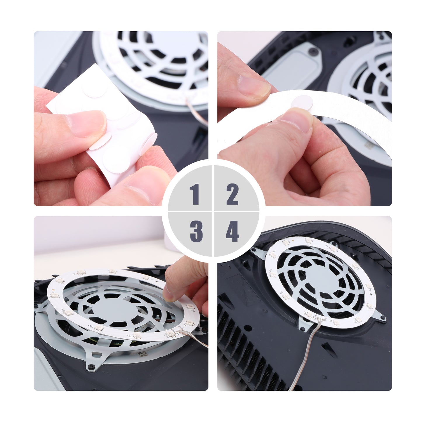 Playstation 5 Accessory Kits, PS5 Black Plates and PS5 LED Strip with 8 Colors and Remote Control - ECHZOVE