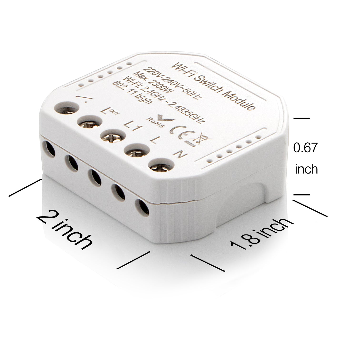 Smart WiFi Light Switch, Smart Remote WiFi Switch Compatible with Google Home and Alexa, IFTTT, Support Voice Control and Setting Schedule Timer, No Hub Required - 1 Pack - ECHZOVE