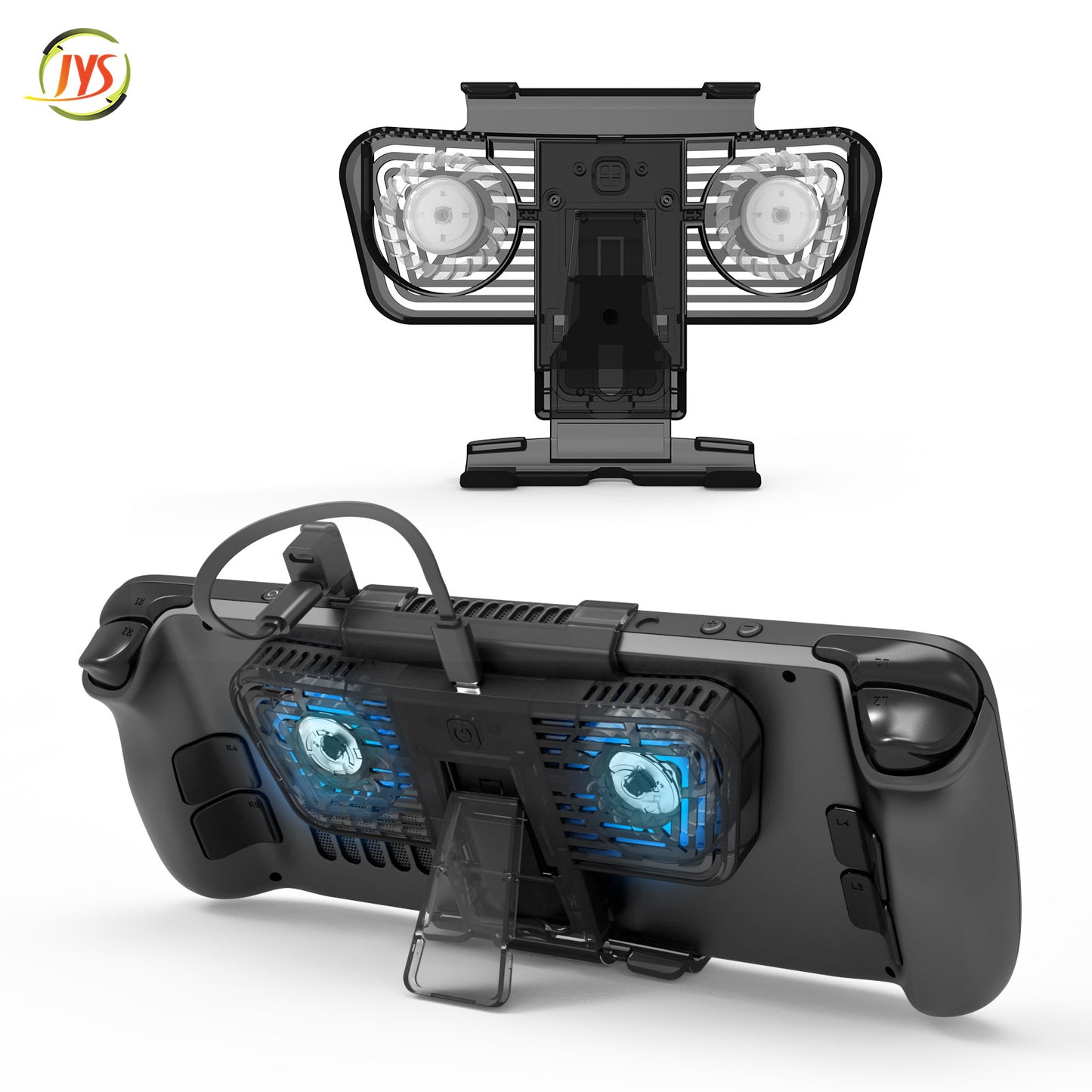 Steam Deck Cooling Fan, Dual Cooling Fan for Nintendo Switch, Switch OLED or Steam Deck with Cable - Black