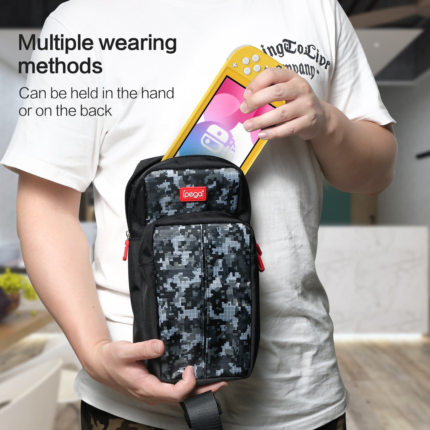 Bag for Nintendo Switch, Durable Shoulder Bag for Nintendo Switch and Nintendo Switch Accessories - Black - ECHZOVE
