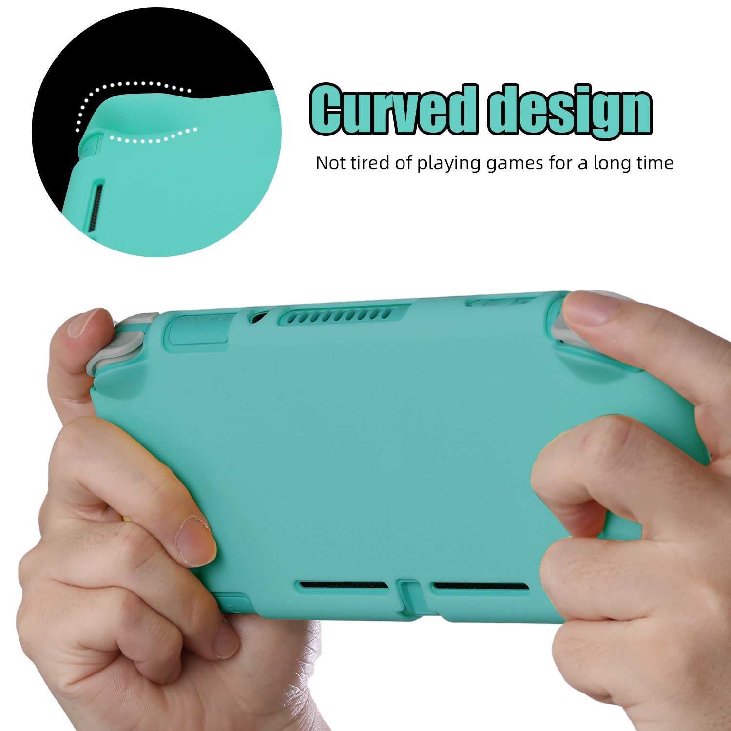 Comfort Grip Case for Nintendo Switch lite, Hard Case for Nintendo Switch lite - Turquoise - ECHZOVE