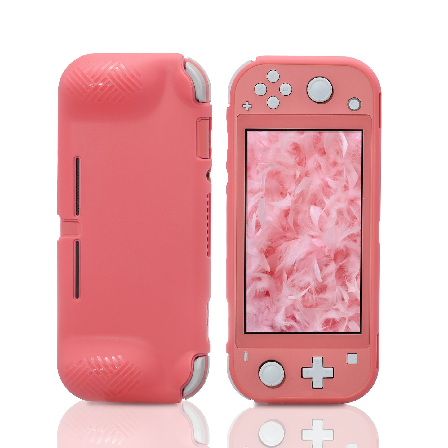 Grip Case for Nintendo Switch lite, Protective Cover Case Compatible with Switch lite - Coral - ECHZOVE