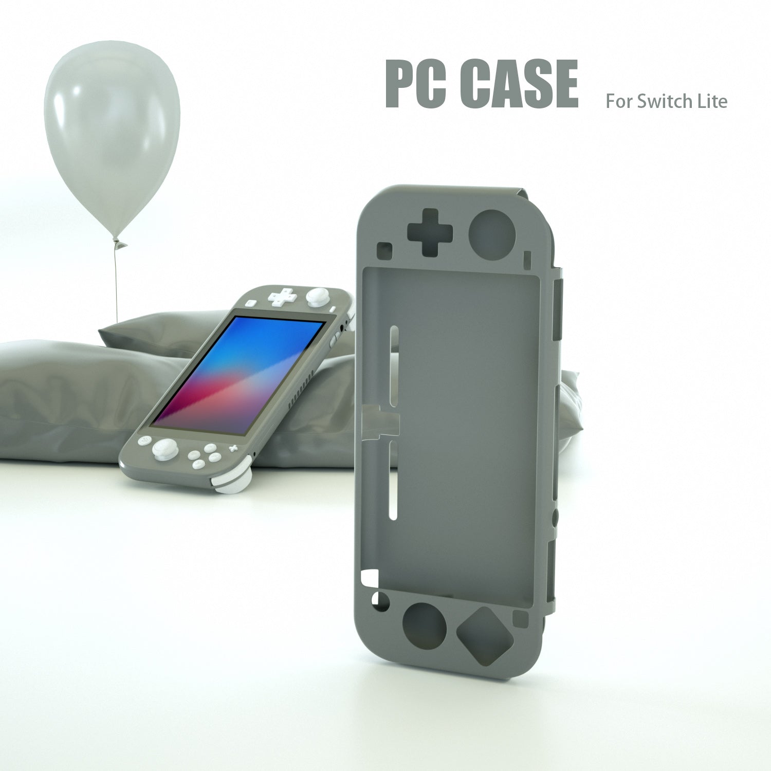 Hard Case for Nintendo Switch lite, Grip Case for Nintendo Switch lite - Gray - ECHZOVE