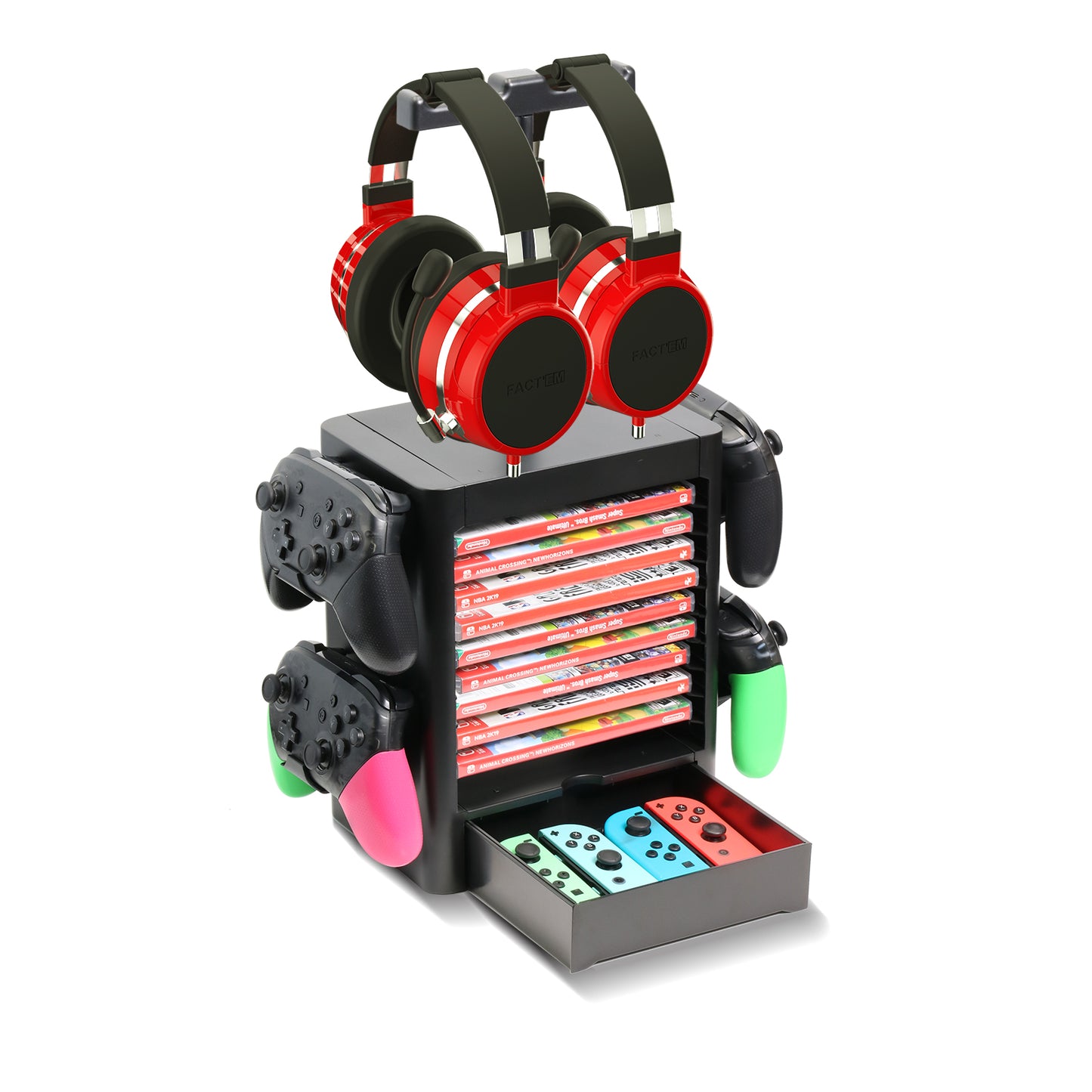 Organizer for Ninendo Switch, Storage Stand for PS5 PS4 Xbox Nintendo Switch Accessories, Joy-Con Controllers, Pro Controllers, Headsets, Game Cards - ECHZOVE