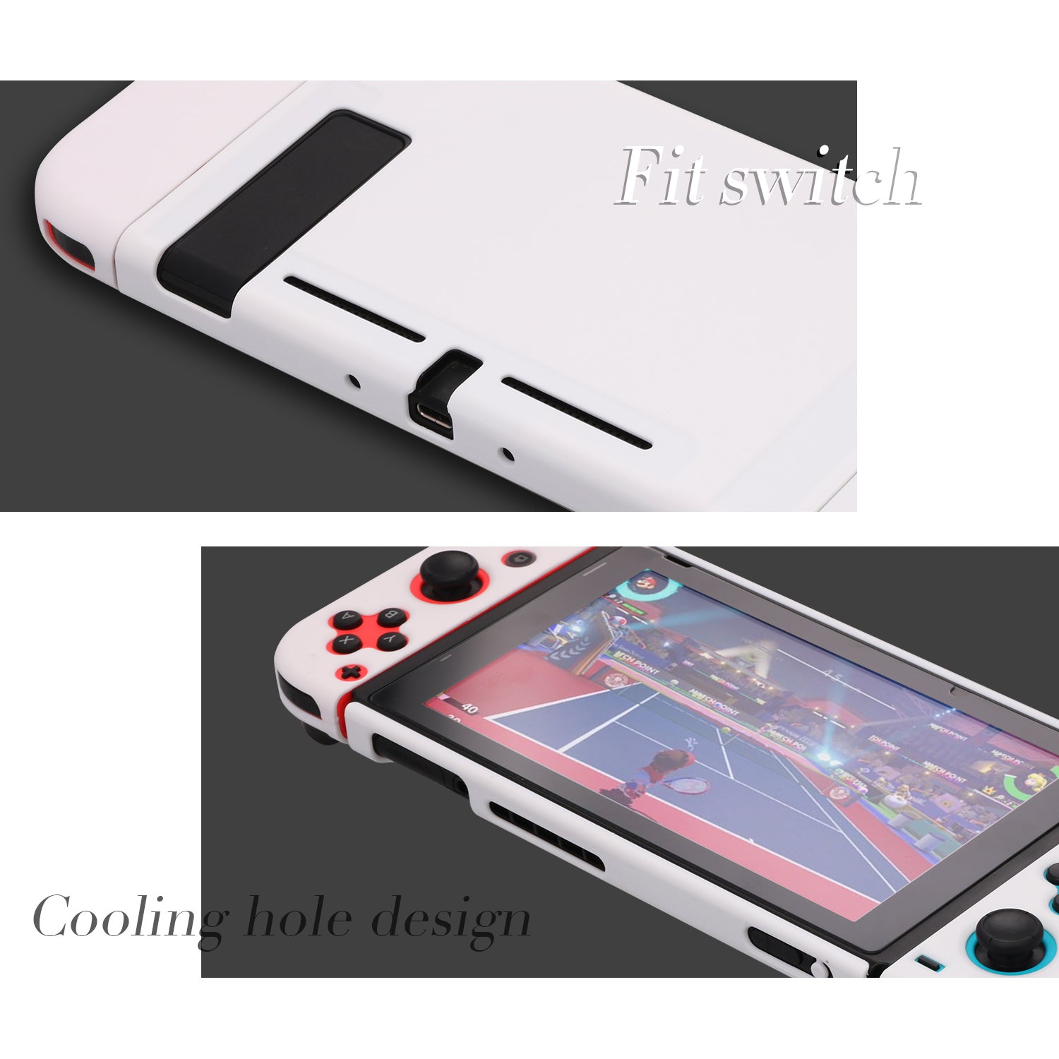 Protective Shell Case for Nintendo Switch, White Hard Case for Nintendo Switch - ECHZOVE