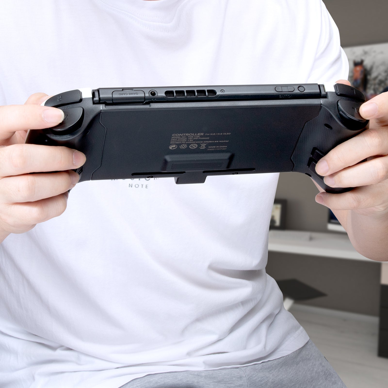 Switch OLED Accessories, Switch OLED Grip Controller with 6-Axis Gyro, Mapping, Vibration, Programmable Buttons and Additional Joysticks - ECHZOVE