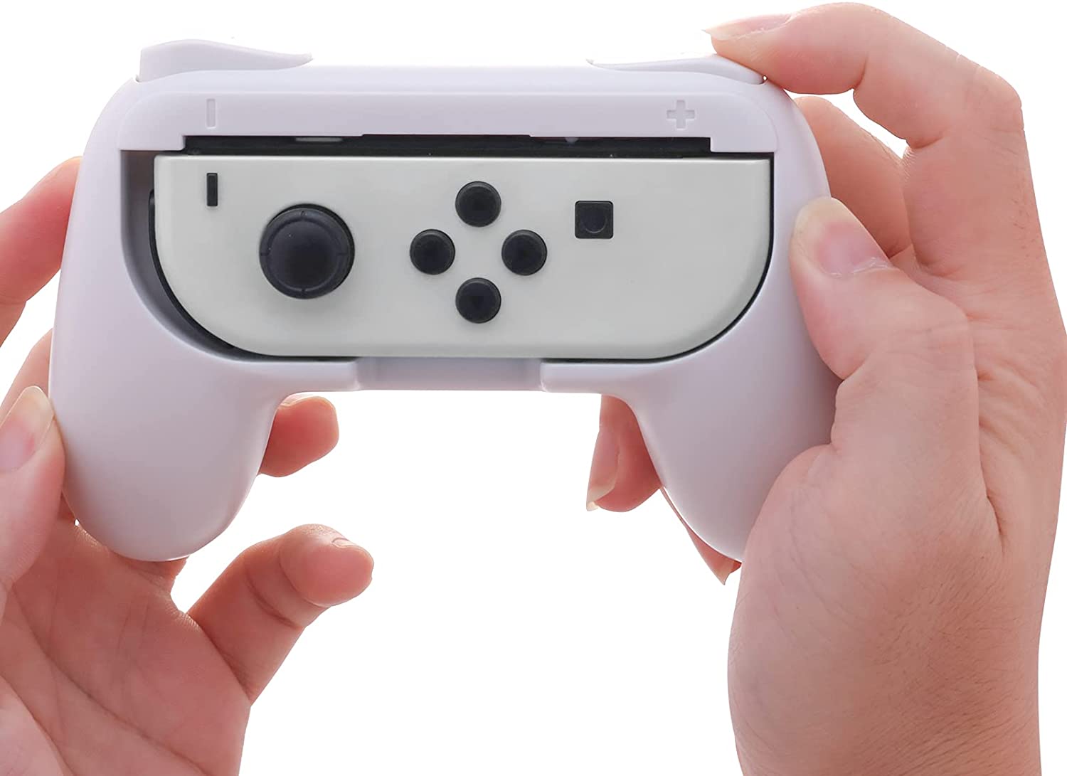 nintendo switch oled joycon grip white