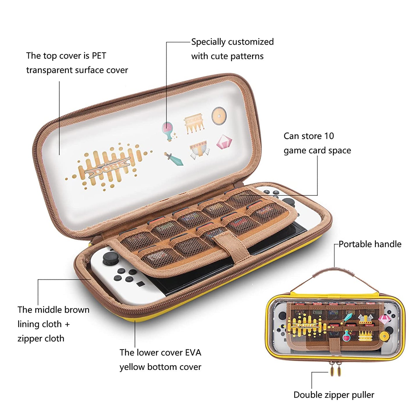 nintendo switch oled travel case with game storage