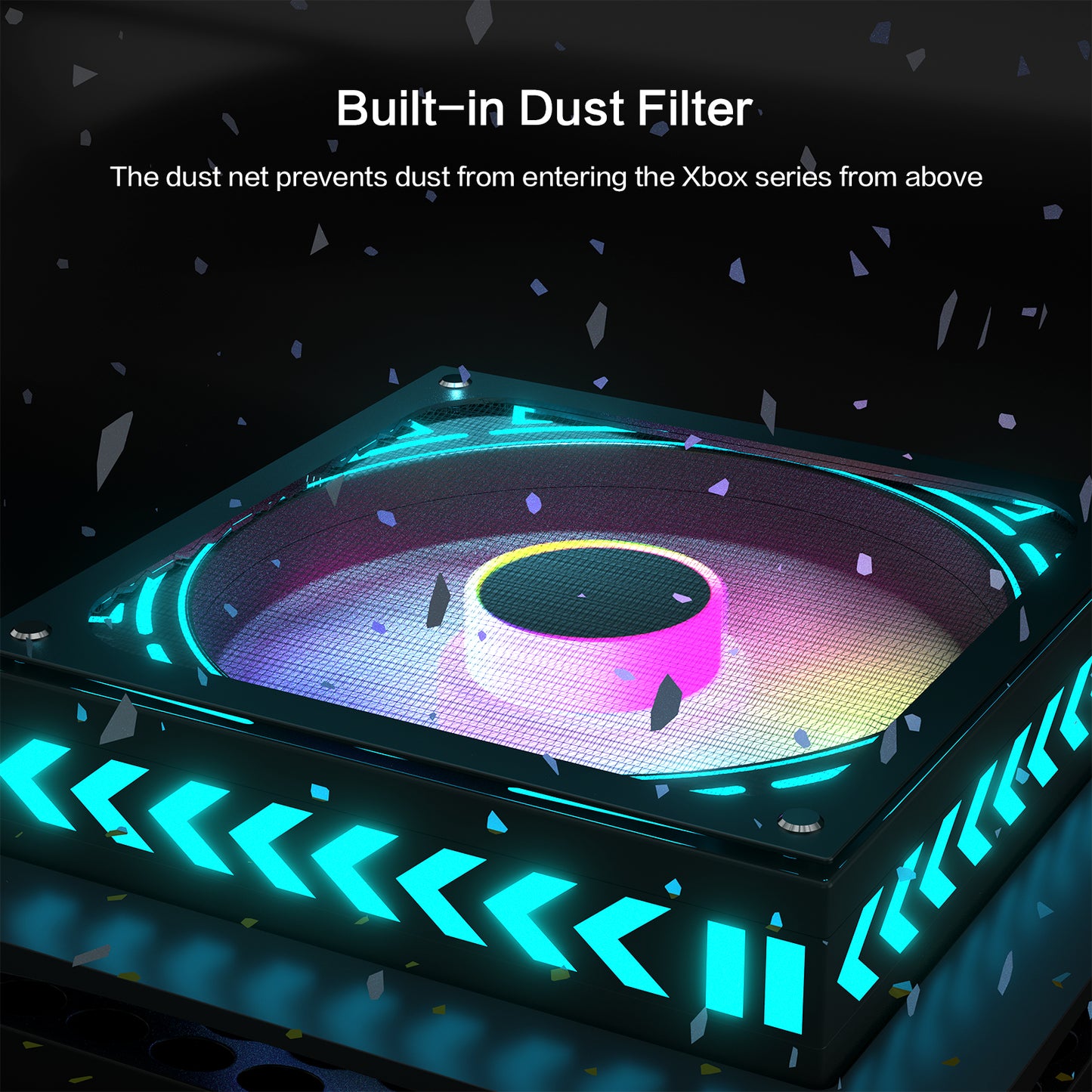 Xbox Series X LED Fan, Cooling Fan for Xbox Series X with LED RGB Light, USB Powered and Remote Control or App Control, Various Colorful LED Lights, Low Noise, Xbox Series X Accessories