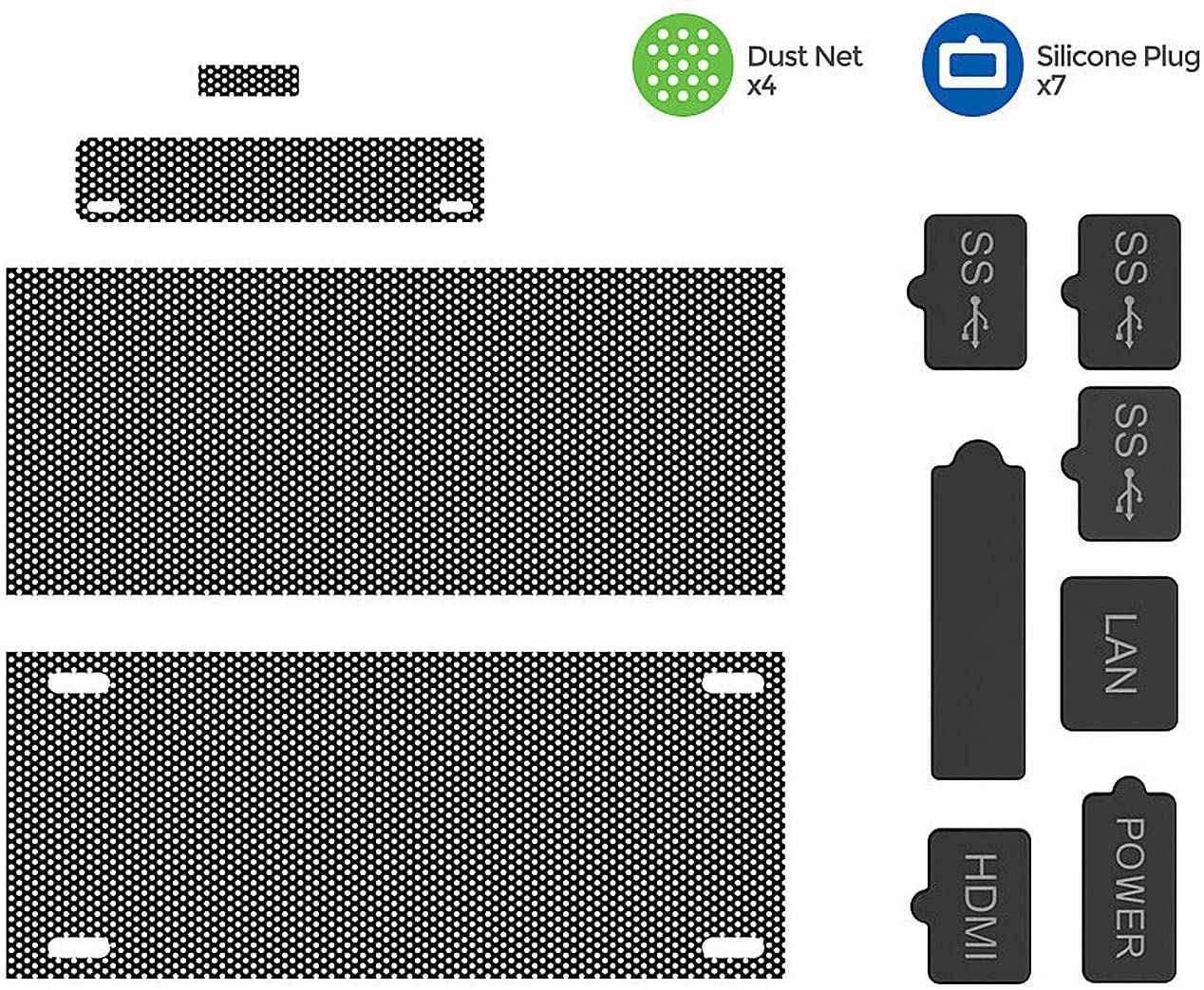 Dust Plugs Compatible with Xbox Series S, Dust Filter Kit Compatible with Xbox Series S, Include 8 Silicone Series S Dust Protector and 2 PVC Series S Mesh Filter Covers