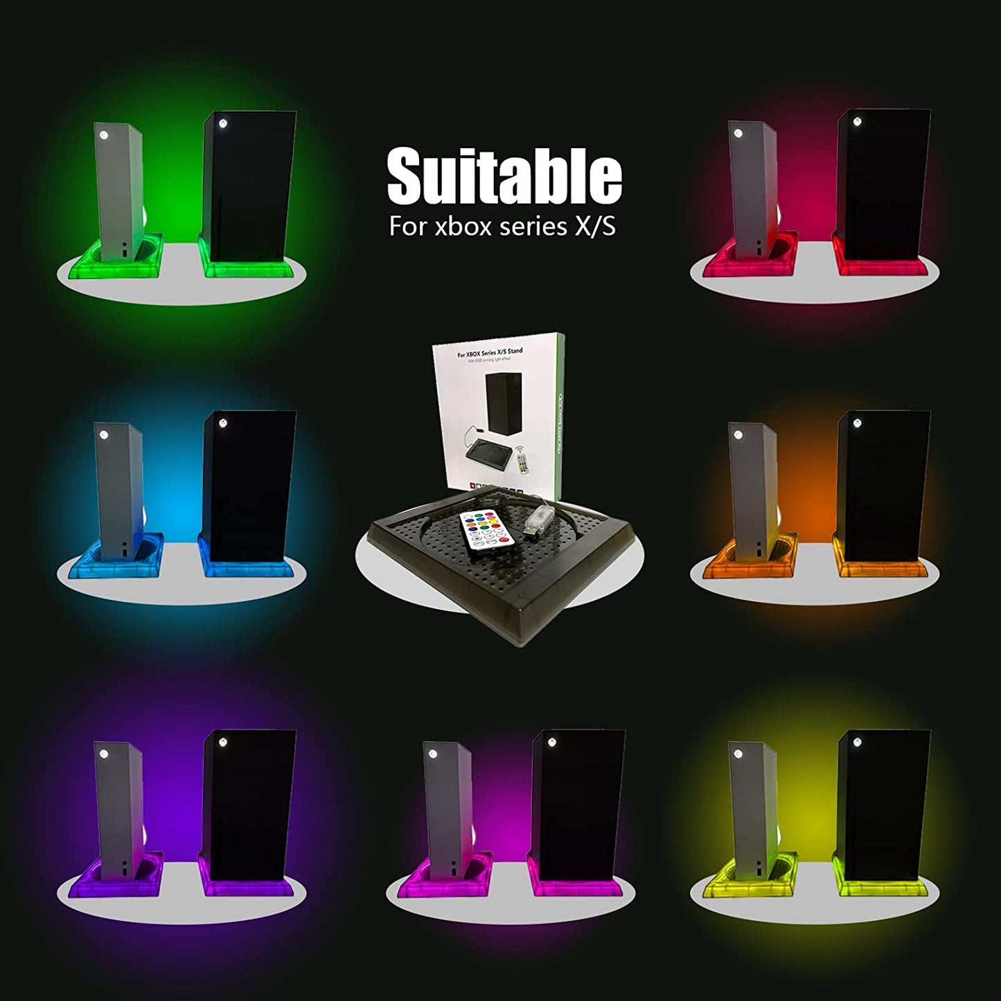 Xbox Series X Led Stand, Xbox Series X LED Lights, LED Lights Stand Compatible with Xbox Series S